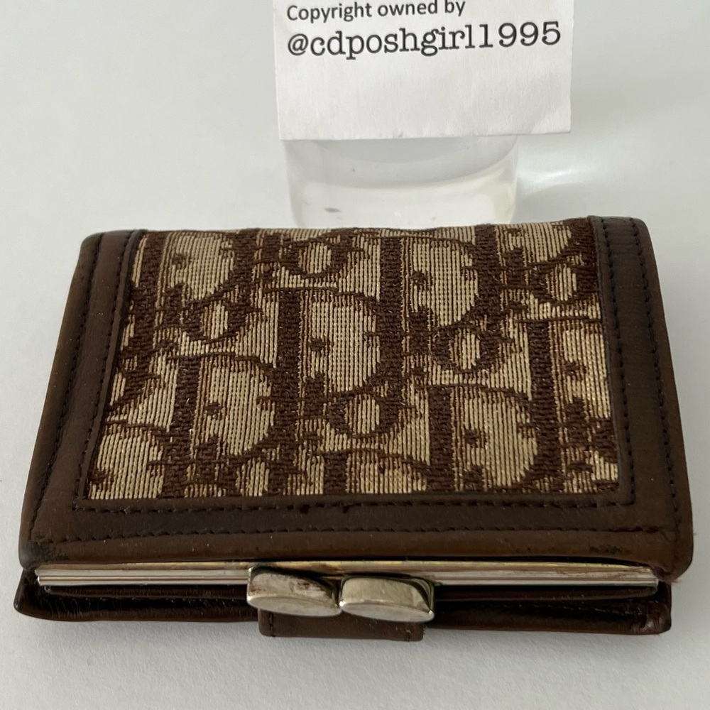 Vintage 70s Christian Dior Diorissimo oblique monogram wallet Leather canvas - Picture 3 of 16